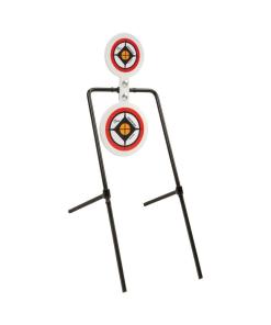 Allen EZ-Aim Hardrock AR500 Round Spinner Targets & Stand for Rimfire Rounds & Centerfire Pistols 7.375"W x 23"H White/Red/Black