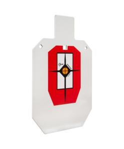 EZ-Aim Hardrock AR500 IPSC Silhouette Shooting Target 9"W x 14.875H" White/Red/Black