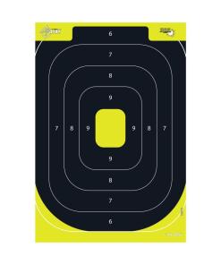 Allen EZ Aim Splash Reactive Paper Target IPSC Silhouette 12.5"x18.25" Yellow and Black 30 per Pad