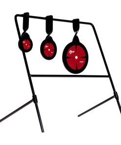 EZ-Aim Triple Deflector Spinner Target System Rimfire .22 Cal. & Air Guns 10.75"W x 12.5"H - Black/Red