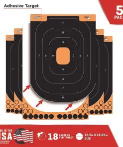Allen Adhesive Splash Handgun Training Target 12x18" Orange and Black 5/ct