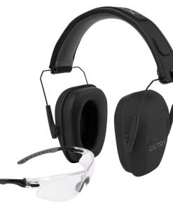 Allen ULTRX Shield Ear & Eye Combo Passive Earmuff 23dB Midnight Grey Shooting Glasses Clear