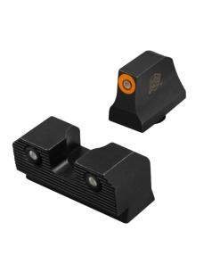 XS Sight Systems R3D 2.0 Suppressor Height Night Sights for Glock 20/21/29/30/30S/37/41 Orange Front with Black Rear