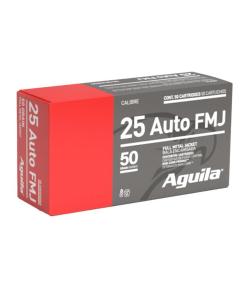 Aguila Handgun Ammunition .25 Auto 50 gr FMJ 755 fps 50/ct