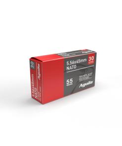 Aguila 5.56mm NATO Rifle Ammunition 5.56mm 55 Grain FMJ 3164 fps 30/ct