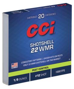CCI Rimfire Shotshell Ammunition .22 WMR 1/8 oz #12 1000 fps 20/ct