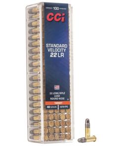 CCI Standard Velocity Rimfire Ammunition .22 LR 40 gr LRN 1070 fps 100/ct