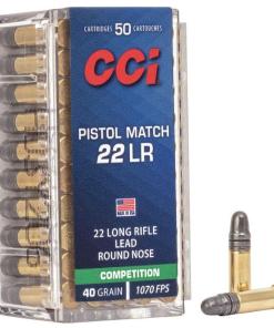 CCI Pistol Match Rimfire Ammunition .22 LR 40 gr LRN 1070 fps 50/ct