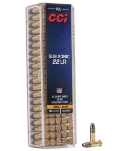 CCI Sub Sonic HP Rimfire Ammunition .22 LR 40 gr HP 1050 fps 100/ct