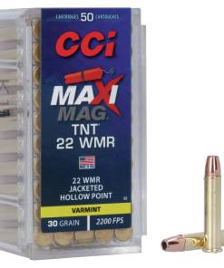CCI Maxi-Mag TNT Rimfire Ammunition .22 WMR 30 gr HP 2200 fps 50/ct