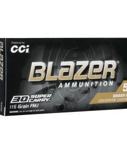 CCI Blazer Brass Handgun Ammunition .30 SC 115 gr FMJ 1150 fps 50/ct