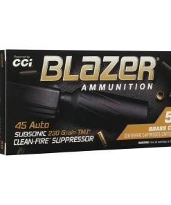 CCI Blazer Brass Clean-Fire Suppressor handgun Ammunition .45 Auto 230gr TMJ 800 fps 50/ct