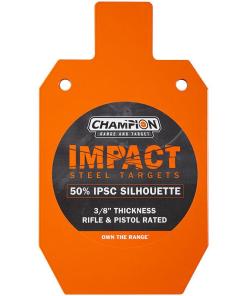 Champion Impact Steel Silhouette Target 50% IPSC Rifle Rated Orange