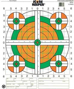 Champion Scorekeeper Targets Fluorescent Orange & Green Bull - 100 yd. Rifle Sight-In 100/Pack