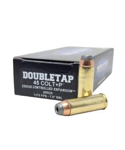 Double Tap Controlled Expansion Handgun Ammunition .45 Colt(+P) 250gr SJHP 1375 fps 20/ct
