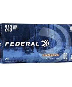 Federal Power-Shok Rifle Ammunition .243 Win 80 gr SP 3330 fps - 20/ct