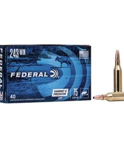 Federal American Eagle Varmint & Predator Rifle Ammunition .243 Win 75 gr JHP 3375 fps 40/ct
