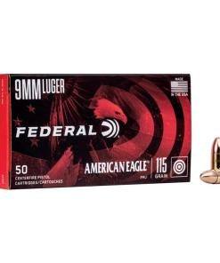 American Eagle Handgun Ammunition 9mm Luger 115 gr FMJ 1180 fps 1000/ct Case
