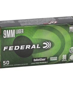 Federal BallistiClean Handgun Ammunition 9mm Luger 98gr LF Frangible 1240 fps 50/ct