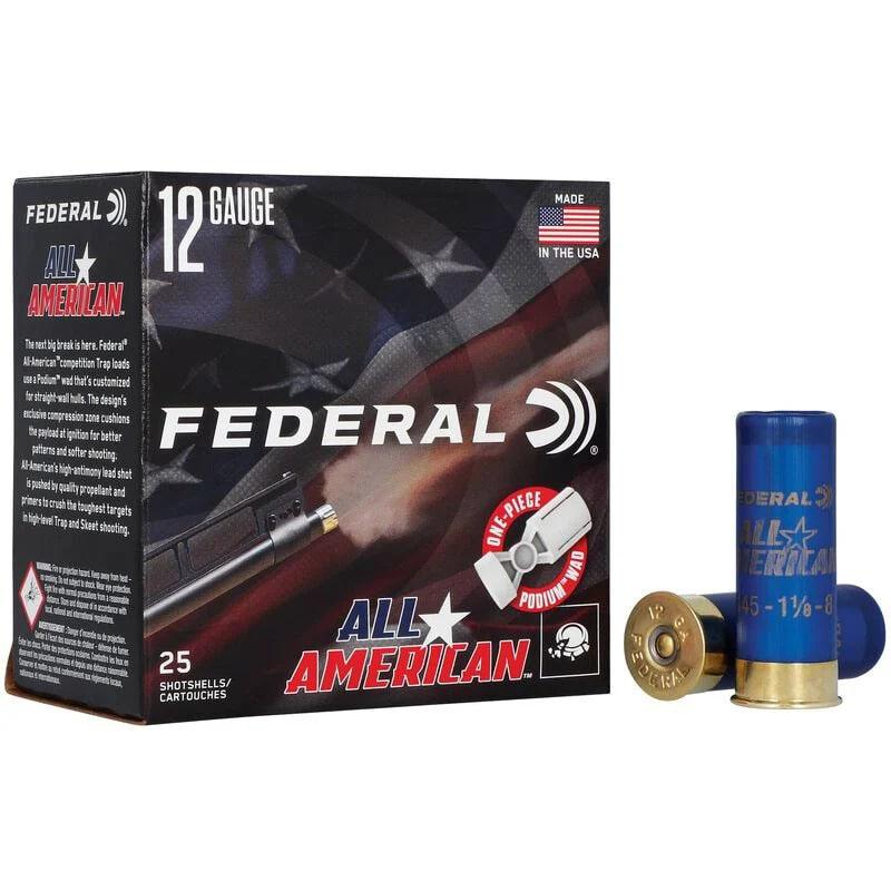 Federal All American Shotshells 12ga 2-3/4" 1-1/8oz 1145 fps #7.5 25/ct