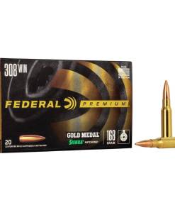Federal Premium Gold Medal Sierra Matchking Rifle Ammunition .308 Win 168 gr BTHP 2650 fps 20/ct