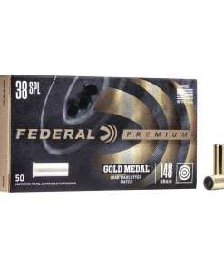 Federal Premium Gold Medal Handgun Ammunition .38 Spl 148 gr LWC 690 fps 50/box
