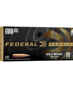 Federal Gold Medal Berger Rifle Ammunition 6mm ARC 108gr OTM 2950 fps 20/ct