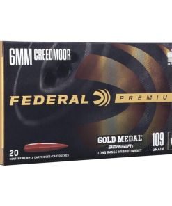 Federal Gold Medal Berger Hybrid Rifle Ammunition 6mm Creedmoor 109gr BTHP 2900 fps 20/ct