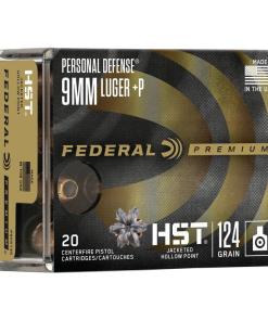 Federal Personal Defense HST Handgun Ammunition 9mm Luger( +P) 124 gr. JHP 1200 fps 20/ct