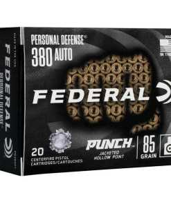 Federal Personal Defense Punch Handgun Ammunition .380 Auto 85 gr JHP 1000 fps 20/ct