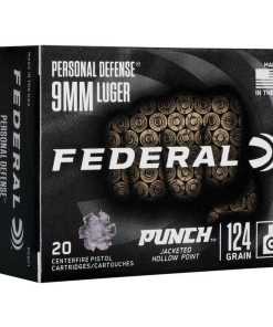 Federal Personal Defense Punch Handgun Ammunition 9mm Luger 124 gr 1150 fps JHP 20/ct