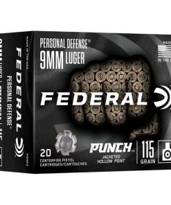 Federal Personal Defense Punch Handgun Ammunition 9mm Luger 115gr JHP 1180 fps 20/ct