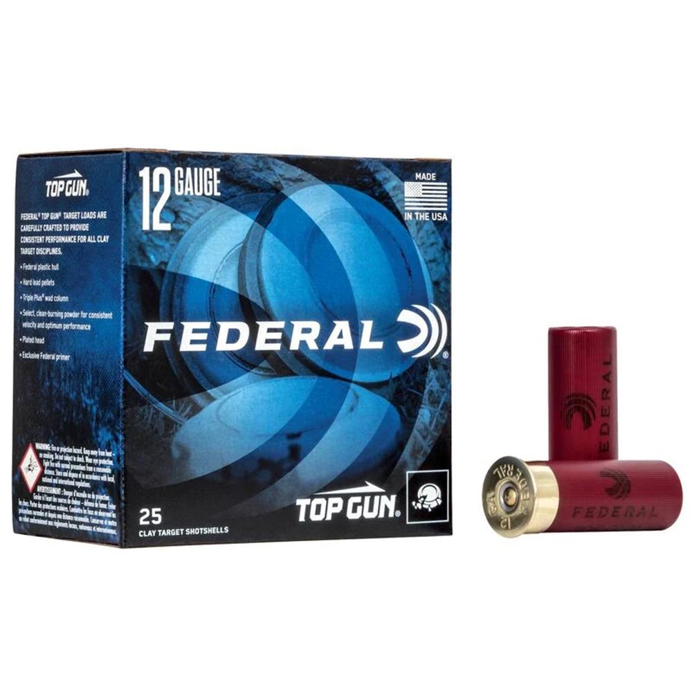 Federal Top Gun Shotshells 12 ga 2-3/4" 1-1/8 oz 1200 fps #7.5 250/ct Case(10 Boxes-25/ct)
