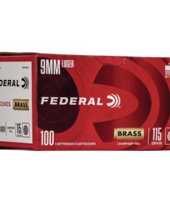 Federal Champion Training Handgn Ammunition 9mm Luger 115 gr FMJ 1125 fps 100/ct