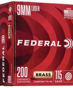 Federal Champion Training Handgun Ammunition 9mm Luger 115 gr FMJ 1125 fps 200/ct