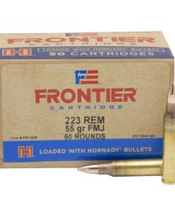 Hornady Frontier Rifle Ammunition . 223 Rem 55 gr FMJ 3240 fps 50/ct(Oriented)