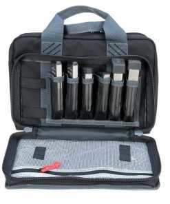G-Outdoors Quad Pistol Range Bag with Magazine Storage & Dump Cups-Black