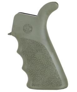 Hogue AR-15/M-16 Rubber Beavertail Grip with Finger Grooves-OD Green