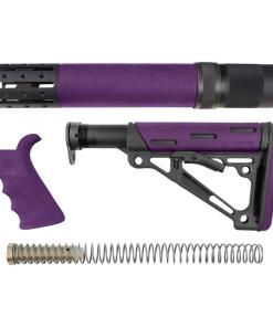 Hogue AR-15/M16 Kit Overmolded Beavertail Grip & Collapsible Mil-Spec Buffer Tube Buttstock Purple
