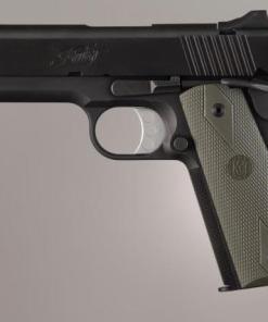 Hogue Colt Government Grips .45 1911 Rubber Grips Panels Checkered with Diamonds - OD Green