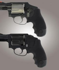 Hogue S&W J Frame Round Butt Centennial/Polymer Bodyguard Rubber Tamer Grip - Black