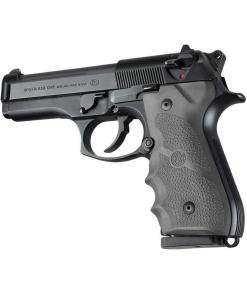 Hogue Rubber Handgun Grips with Finger Grooves Slate Grey for Beretta 92/96