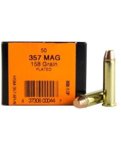 HSM Training Handgun Ammunition .357 Mag 158gr Plated FP 1058 fps 50/ct