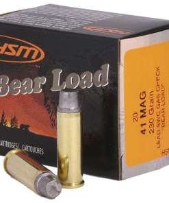 HSM Bear Load Hard Cast Handgun Ammunition .41 Rem Mag 230gr SWC Gas Check 1233 fps 20/ct