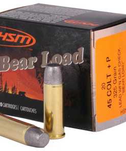 HSM Bear Load Hard Cast Handgun Ammunition .45 Colt 325gr WFN Gas Check 1155 fps 20/ct