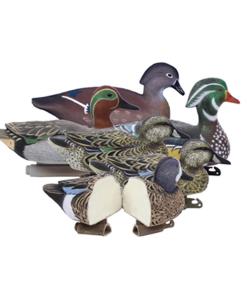 Higdon Outdoors Puddle Pack - 2/ct Green Wing Teal 2/ct Blue Wing Teal 2/ct Wood Ducks