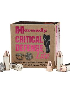 Hornady Critical Defense Lite Handgun Ammunition 9mm Luger 100 gr FTX 1125 fps 25/ct