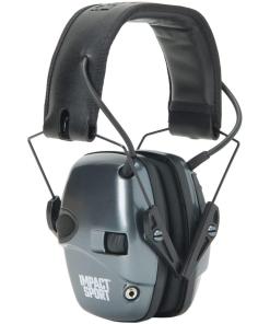 Howard Leight Impact Sport Youth/Small Earmuff - Metallic Charcoal Grey Black Band 22dB NRR