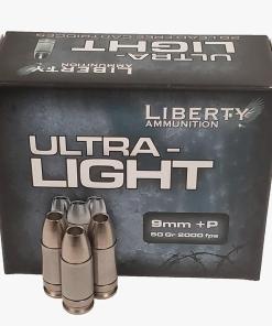 Liberty Ammunition Ultra-Light Ammunition 9mm +P 50 gr. Copper Mono.Frag HP 20/ct