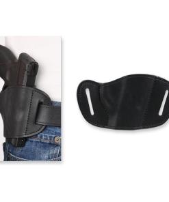 Bulldog Molded Leather Belt Slide Holster for Most Medium Frame Autos Black RH